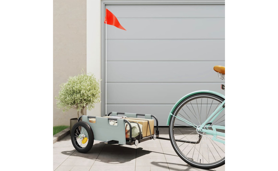 Причіп для велосипеда, вантажний, чорний, 122 x 53 x 33 см