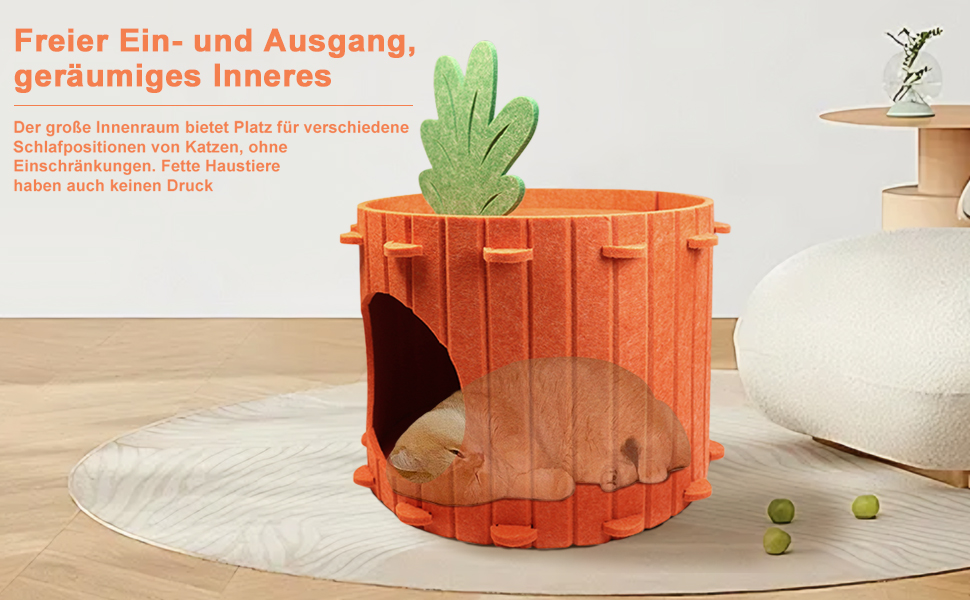 Двоярусна кігтеточка-будиночок для котів з платформою та іграшкою, 60x40x40 см