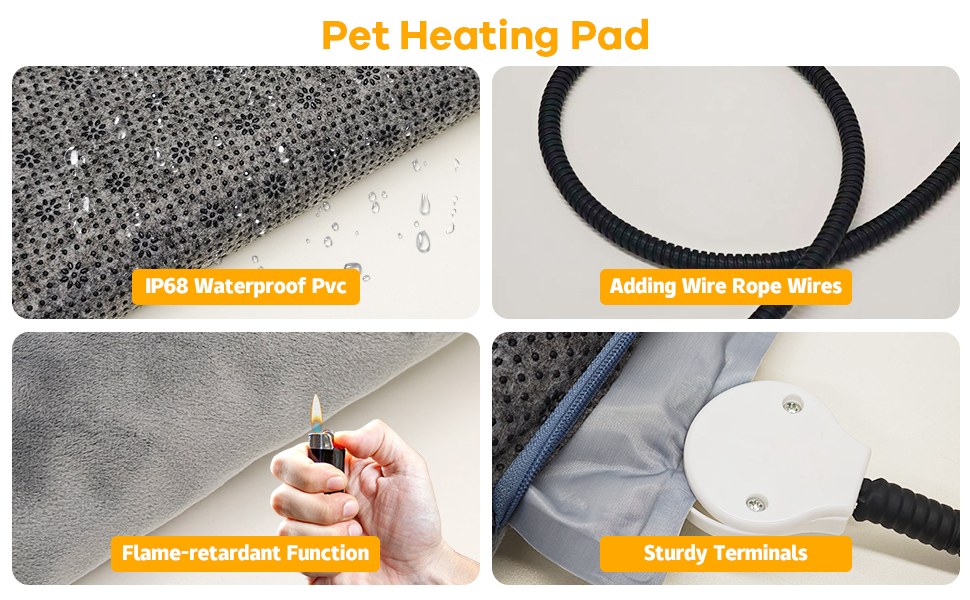 Кізочок для домашніх тварин - гріюча килимок для котів та собак з регулюванням температури та автоматичним вимкненням (60 x 90 см)