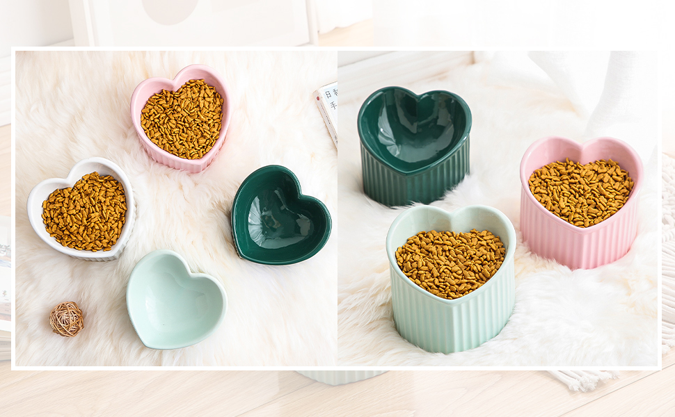 Підвищена годівниця для котів, керамічна - годівниця для котів з нахилом, анти-блювотний миска, 180 г, зелена