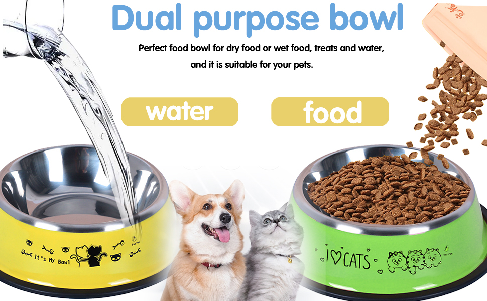 Набір мисок для котів Katzennäpfe: 4 шт. з нержавіючої сталі, протиковзкі, для води та корму, підходить для котів та цуценят