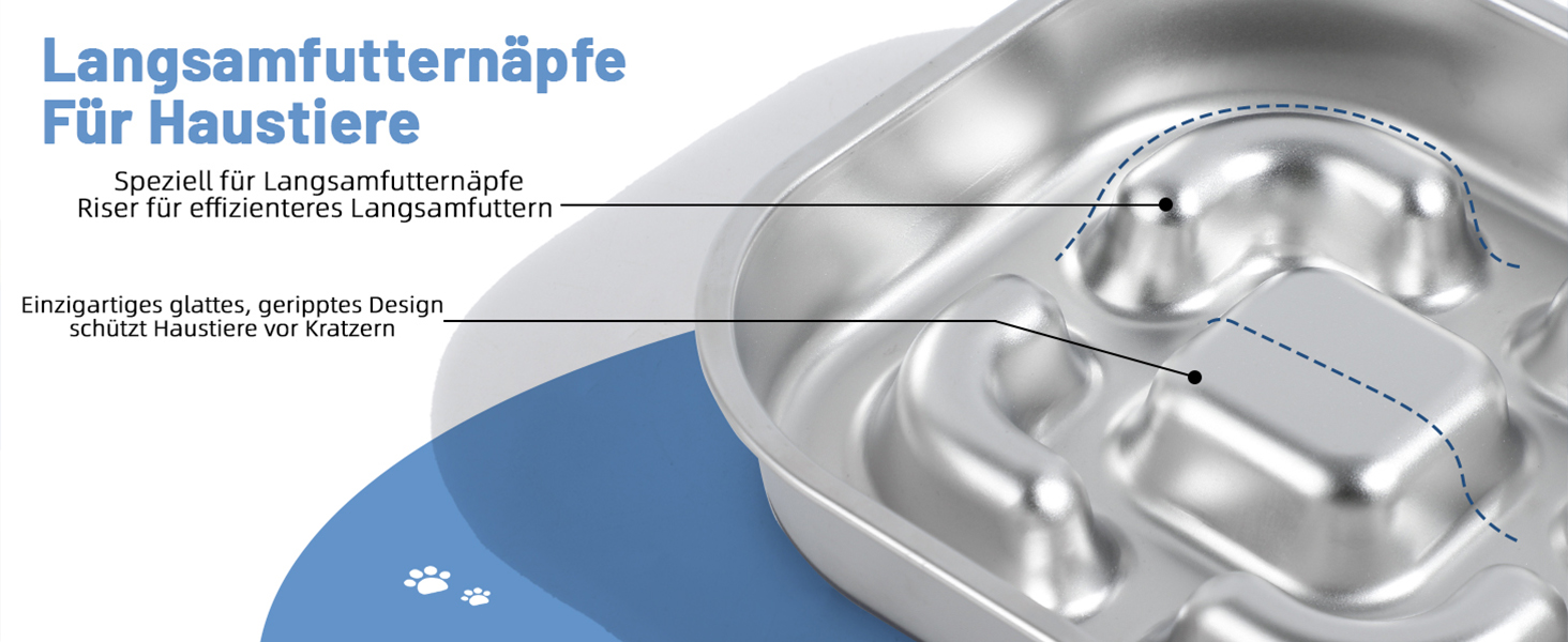 Антислизька годівниця для собак Nayelf з нержавіючої сталі 304, з силіконовим дном, 23*23*4.5 см