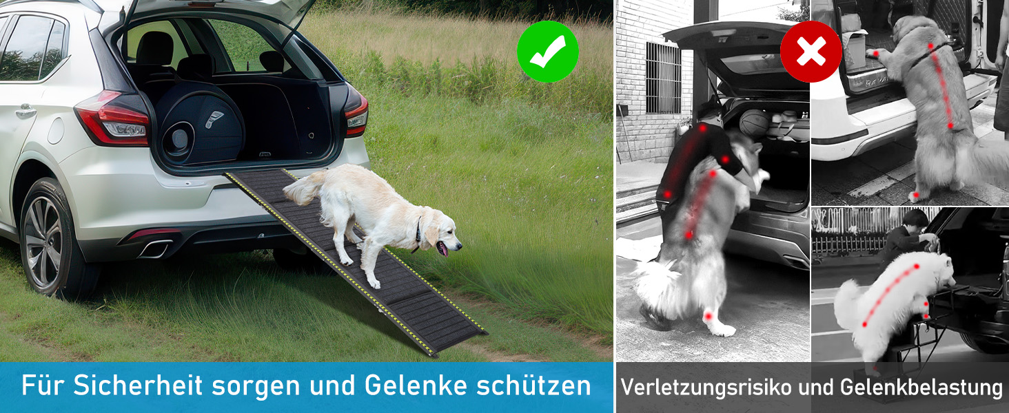 Рампа для собак FASRIOU 180x50 см, розкладна, для великих собак до 70 кг, з антиковзким покриттям, для авто, SUV, вантажівки