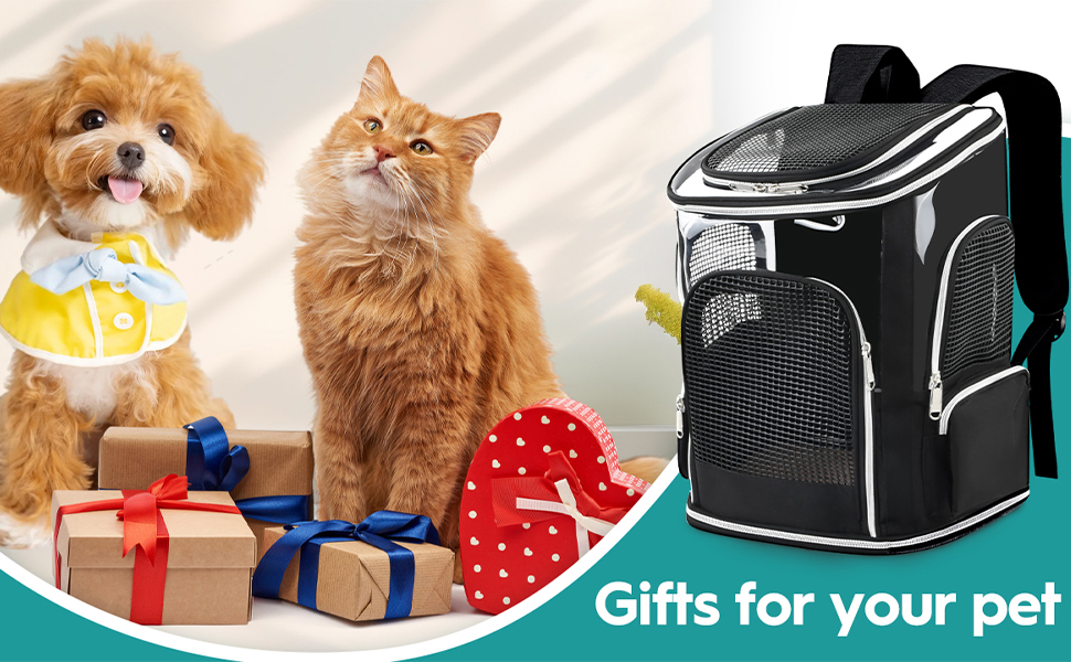 Рюкзак для тварин: переноска для собак та котів, до 9 кг, з сіткою та мискою, чорний