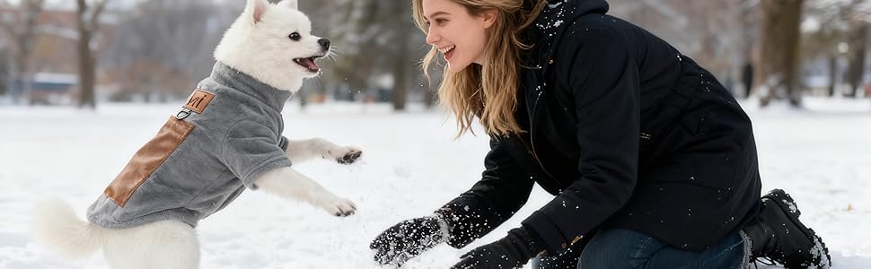 Обігріваючий зимовий пуховик для собак MYI, теплий, для малих, середніх та великих собак, тепла куртка для дому/на вулицю, синій, L (без акумуляторів), синій, довжина спини 30 см