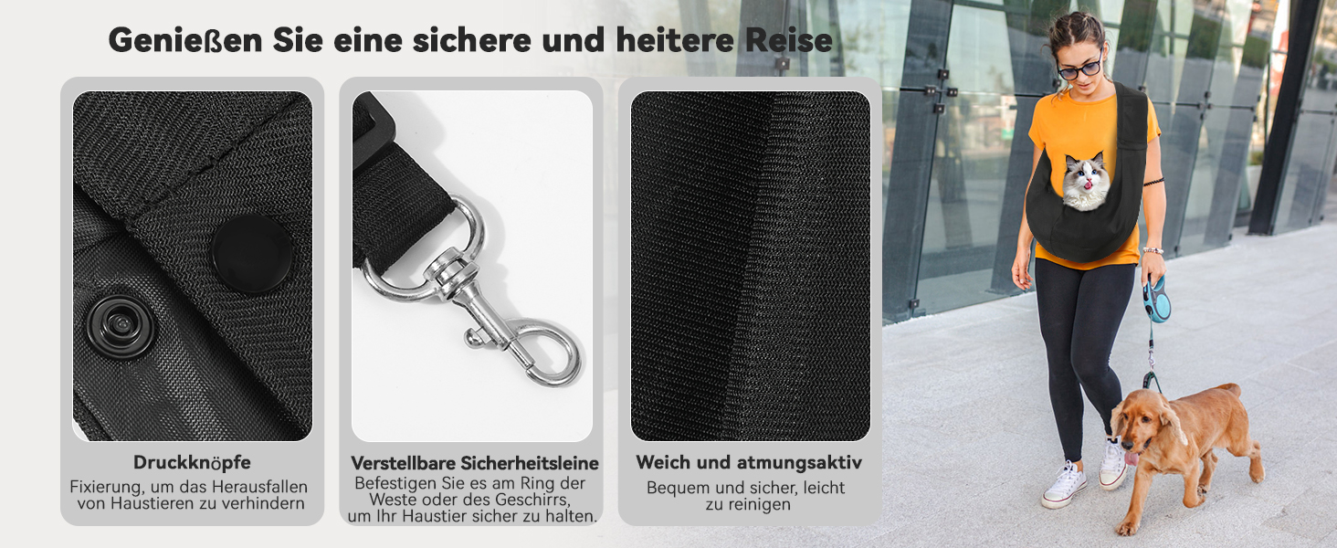 Pawaboo Сумка-переноска для собак та котів, чорна, до 5.4 кг