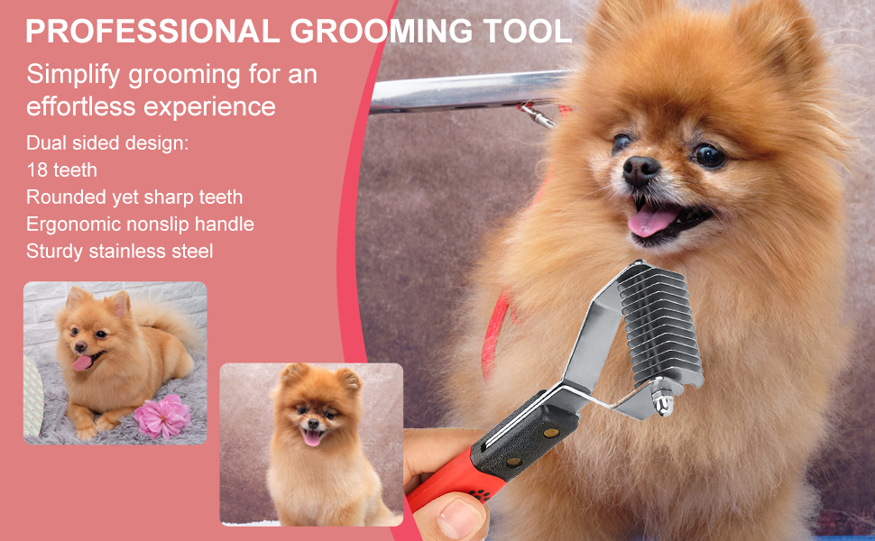 Професійна щітка для грумінгу собак та котів, видаляє підшерсток, розплутує шерсть (18 лез)