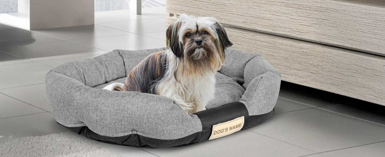 Ліжко для собак XL 115x95 см, коричневе, персоналізоване, вологостійке, миється. Для великих собак.