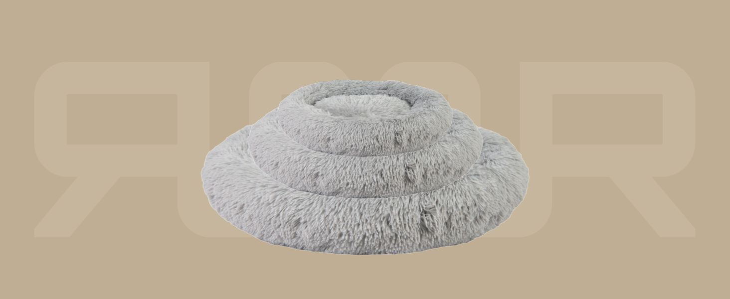 Кругла лежанка для собак Rohrschneider Donut | з набором пакетів для збору відходів | М'яке собаче ліжко для великих собак | Лежанка для собак великого розміру, діаметр 100 см, розмір L, миється | Корзина для тварин, м'яке ліжко | Розмір L, Ø 100 см, 100 x 100 x 15 см