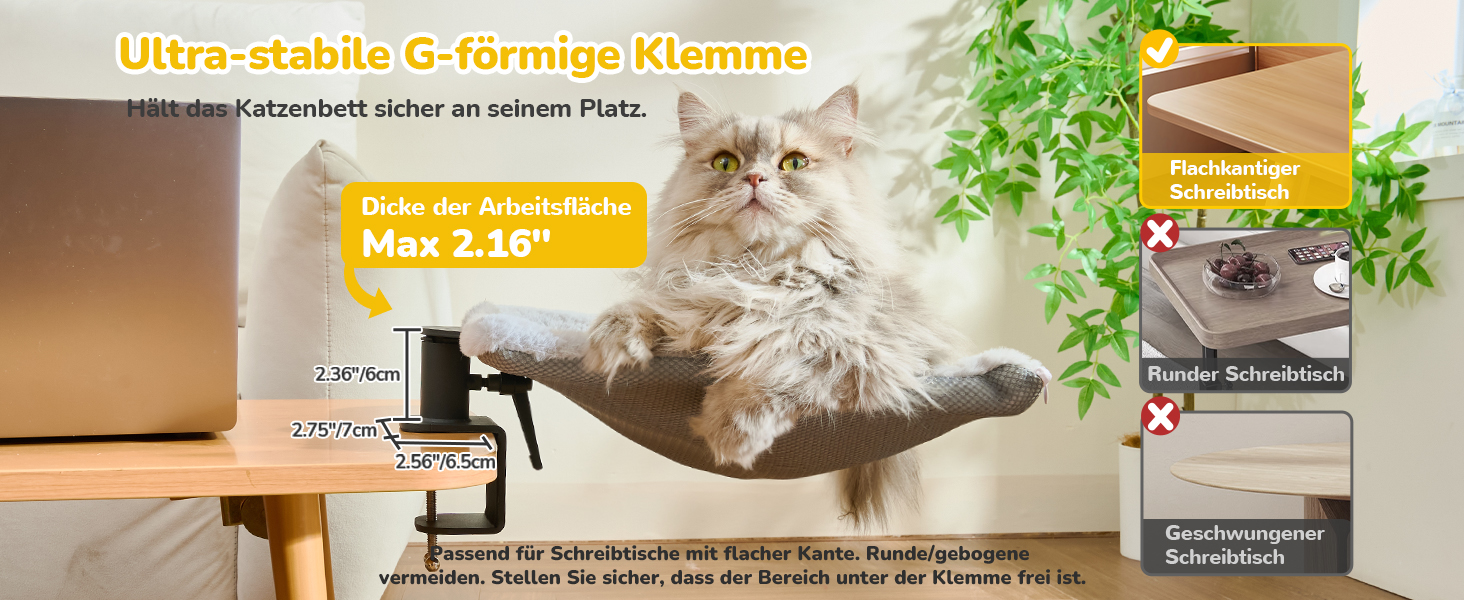 Підвісне ліжко для котів CATISM 360° - зручне котяче ліжко-гамак, сіре, 36x38 см, до 20 кг