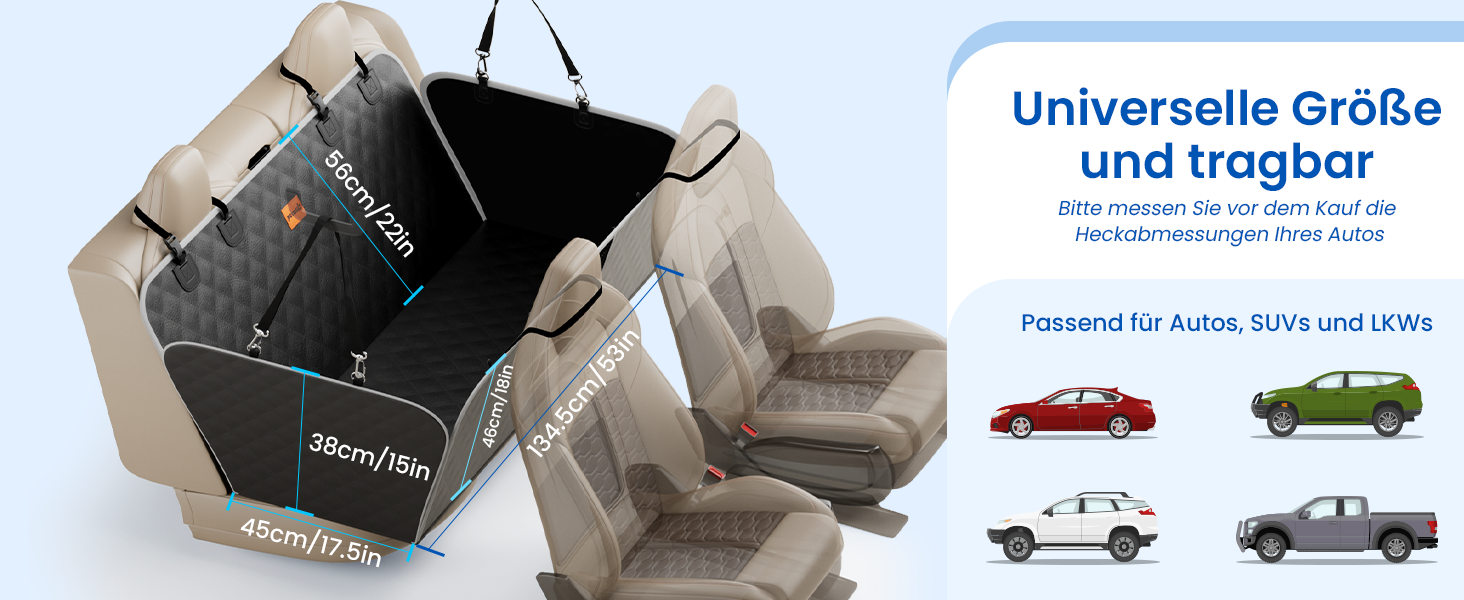 Захист для автосидіння PeCute: водонепроникний, з екошкіри, для собак, чорного кольору