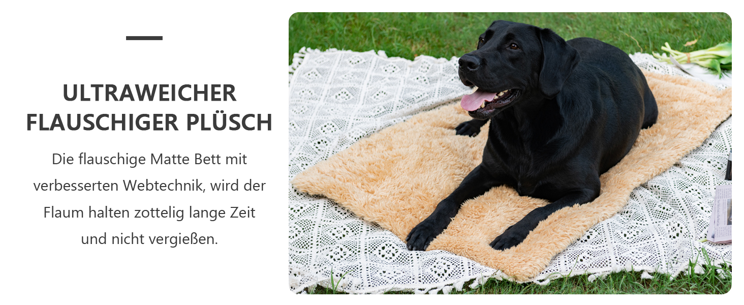 Килимок для собак, ліжко для великих собак Comfy - миючий, плюшевий, стильний, 110x70 см, блакитний