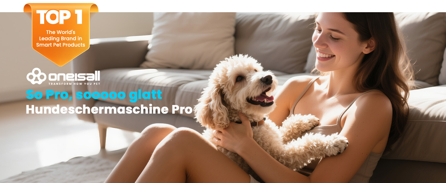 Машинка для стрижки собак Oneisall Leise Hundeschermaschine Upgrade Pro: професійна модель для собак та котів, акумулятор 2000mAh, водонепроникність IPX7, для догляду за шерстю вдома