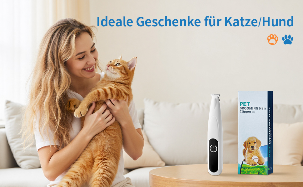 Триммер для догляду за лапами собак та котів з LED-підсвіткою, цифровим дисплеєм, вологостійкий, бездротовий, тихий, USB-зарядний, професійний