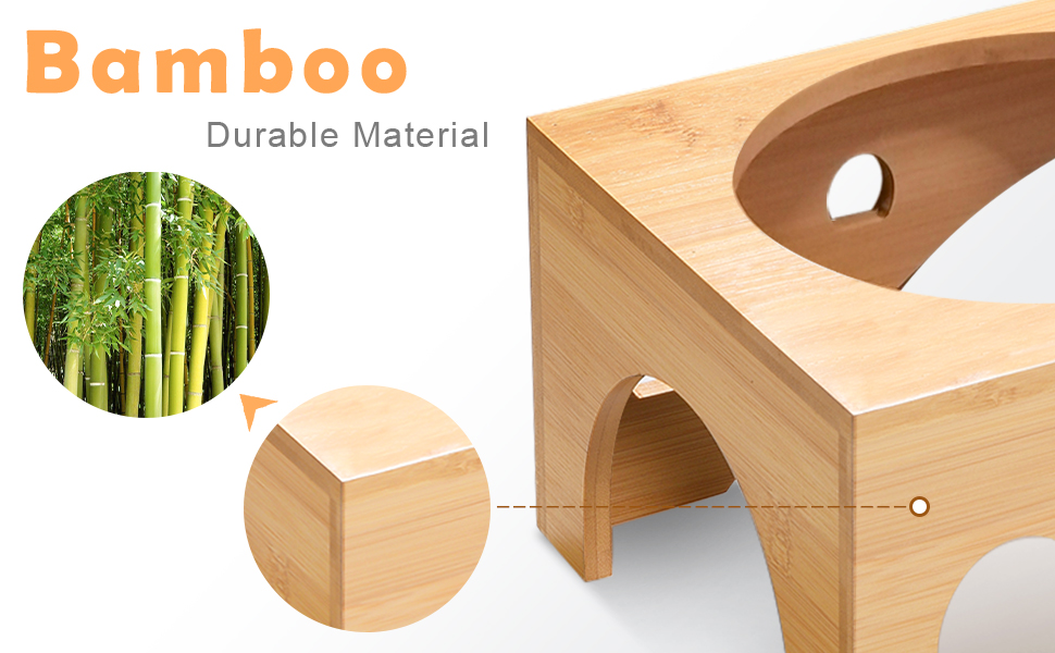 Набір мисок для собак FoiiLiio з нержавіючої сталі (2 шт., 1100 мл), підставка з бамбука, годівниця для собак