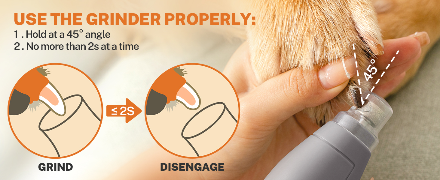 Електричний точило для собачих кігтів Toozey Krallenschleifer: 3 швидкості, LED-підсвітка, для середніх та великих собак (жовтий)