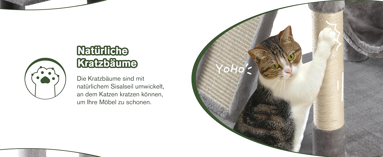 Котячий будиночок MUTICOR: великий когтетоп з когтеточкою, лежаками та гамаком (206 см)