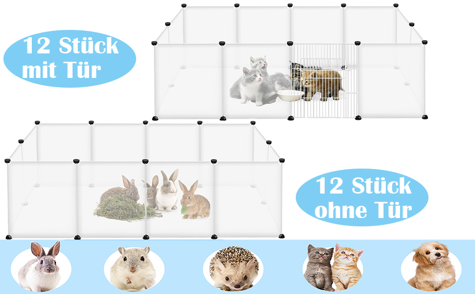 Клітка-вольєр для кроликів та морських свинок TRMLBE, 12 штук, 145x75x48 см