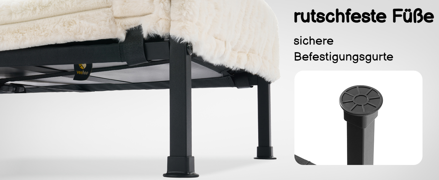 Ліжко для собак Veehoo - зручне диванчик для маленьких собак з ортопедичним матрацом, антиковзаючі ніжки, 60x45x10 см, білий