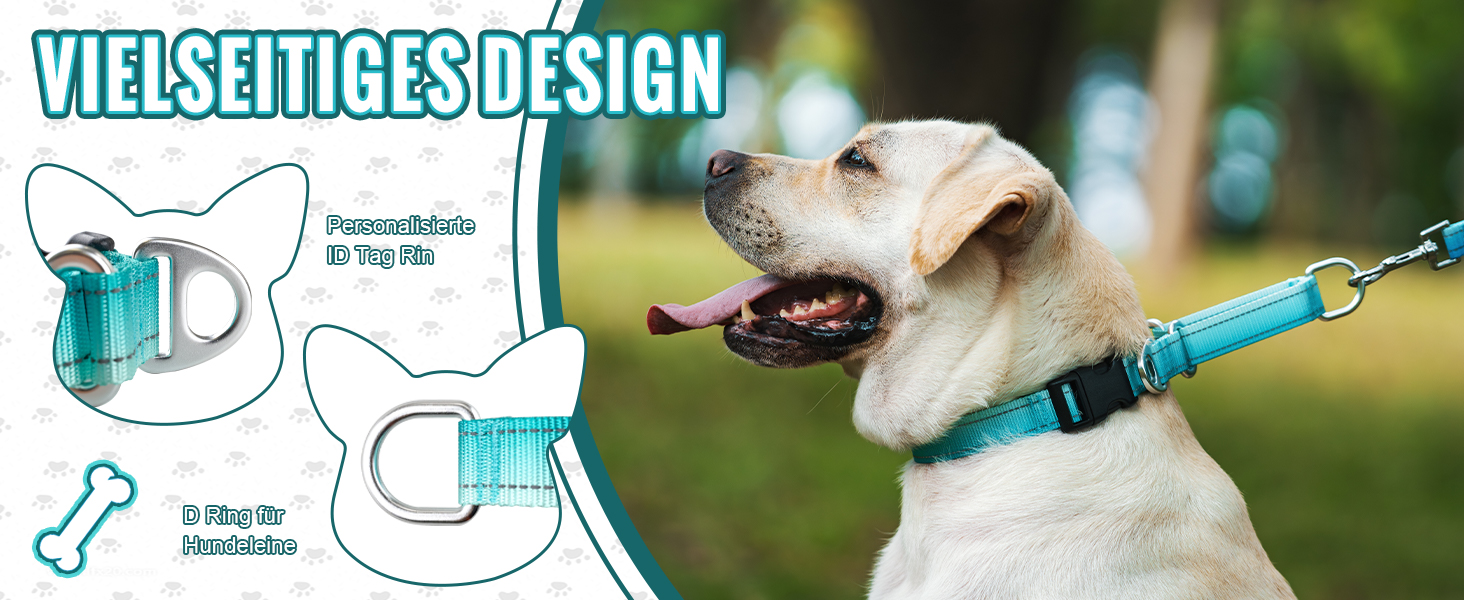 Відбиваюче нашийник для собак Martinage, нашийник-стоп для собак великих, середніх та малих порід, нашийник-стоп для Whippet, Greyhound, Saluki (Турквіс, S)