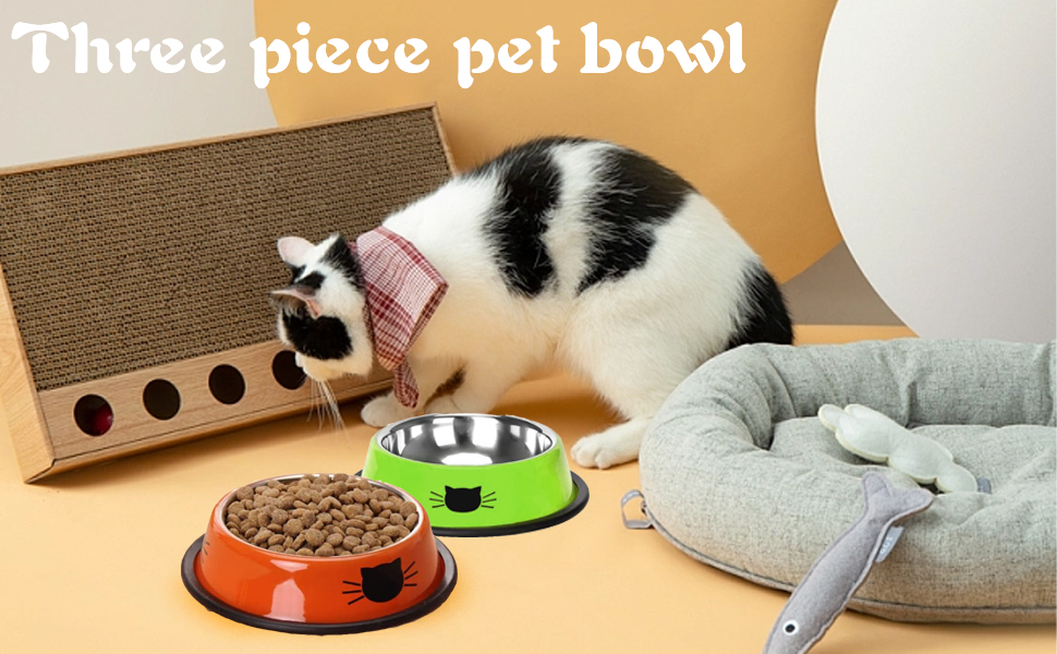 Набір мисок для котів Katzennäpfe: 4 шт. з нержавіючої сталі, протиковзкі, для води та корму, підходить для котів та цуценят