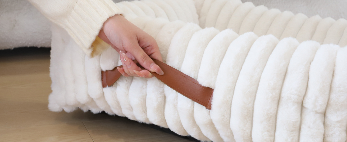 Килимок для котів XIAPIA з м'якою тканиною, 50x48x15 см. Ортопедичний лежак для котів та маленьких собак, білий.