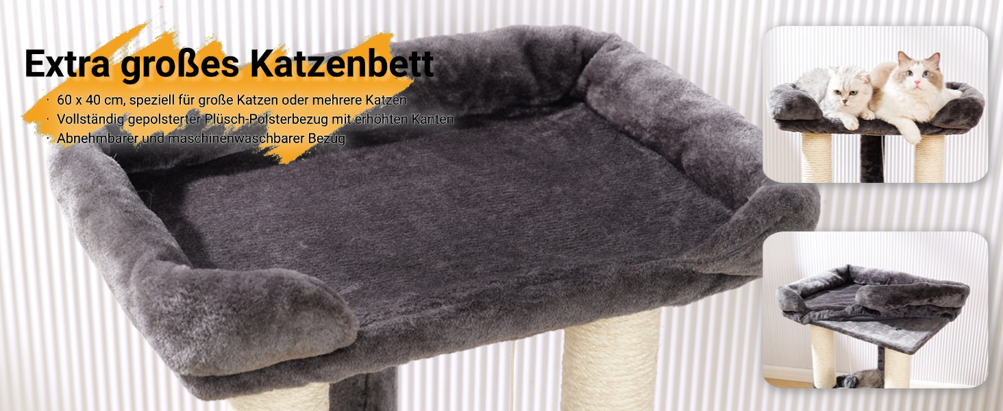 Драбина-кіготь для котів Happi N Pets 71 см, сірий. Стабільна драбина-кіготь з великим ліжком та гамаком, оббивка з сизалю. Знімний чохол.