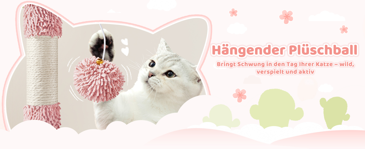 Когтеточка-будинок для котів Yaheetech Kaktus, 106.5 см, бежево-коричнева, з оглядовою платформою та печереєю