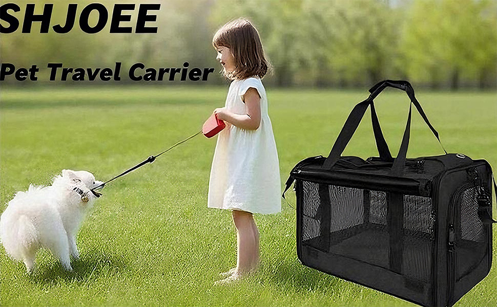 Транспортна переноска для собак та котів SHJOEE, складана, синього кольору, 46 x 46 x 30 см