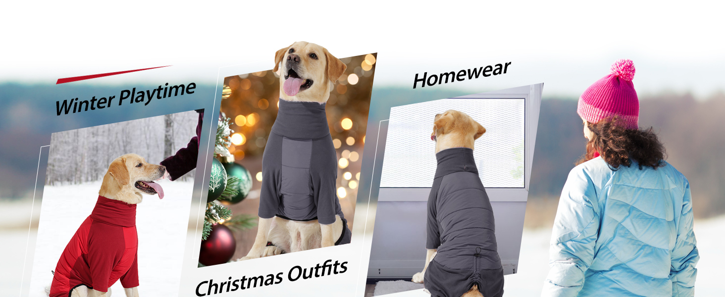 Зимовий теплий одяг для собак Dotoner: теплий комбінезон з флісовою підкладкою, вітронепроникний, з отвором для шлейки, для малих, середніх та великих собак, XL, сірий