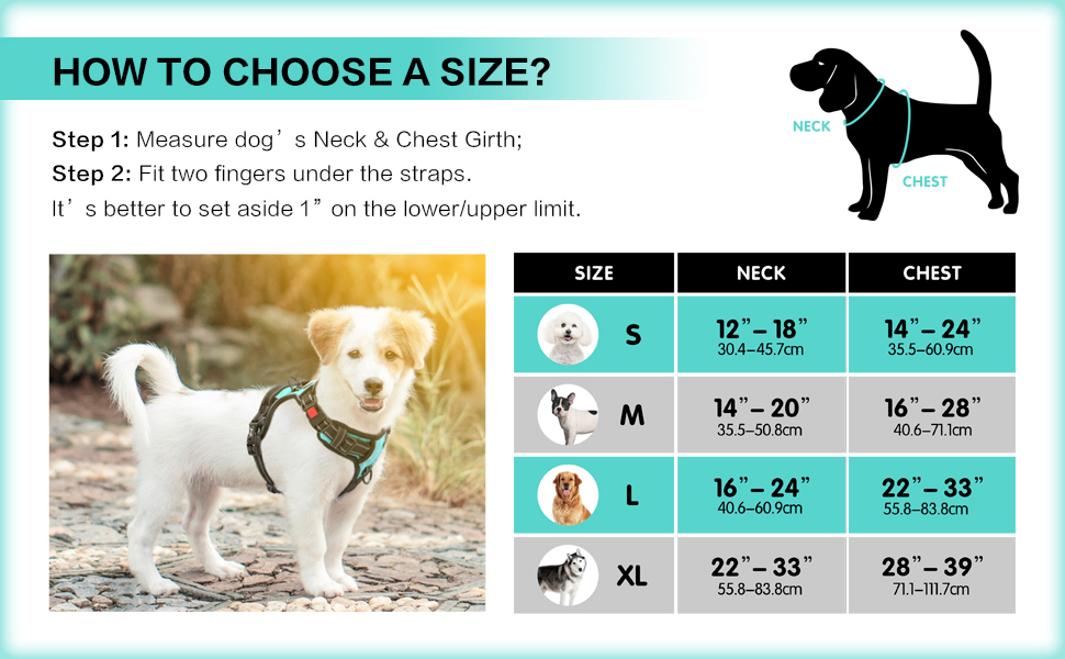 Шлейка для собак PoyPet, без тяги, без блювоти, світловідбиваюча, з 2 карабінами, регульована, м'яка, з простим контролем, для собак різних розмірів (розмір S, блакитна)