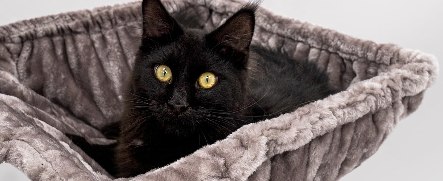 Драбина-будинок для котів Petrebels Parklane 175 см, з гамаком XXL, будиночком, диваном та товстими стовпчиками, колір капучино