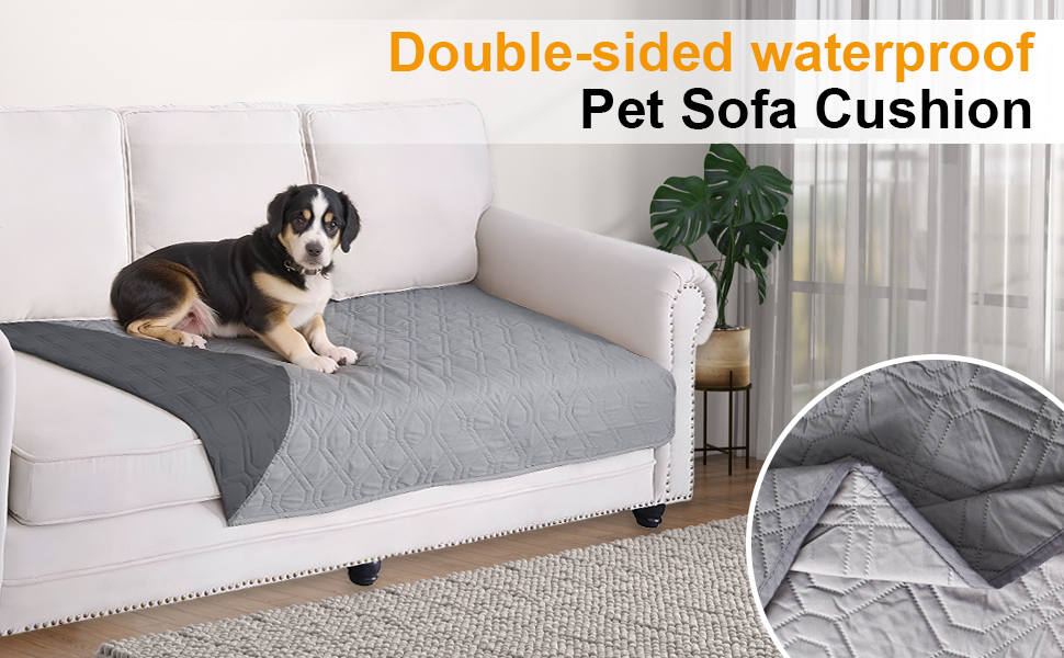 Водонепроникний килимок для собак Dokeno - двосторонній, м'який, для великих та маленьких собак/кішок, захист диванів, ліжок та авто - можна прати в пральній машині (132 x 52 см)