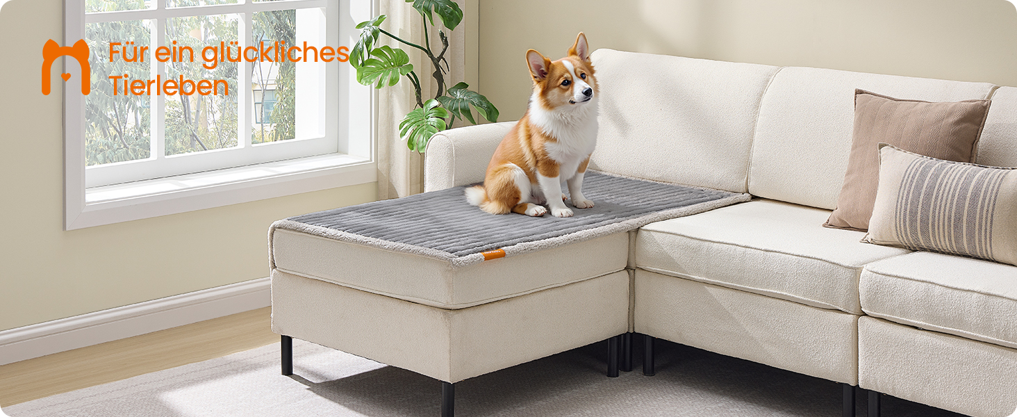 Водонепроникний килимок для собак Feandrea, XL, 152 x 127 см, для середніх та великих собак, двосторонній, можна прати, сірий (PPB036G01)