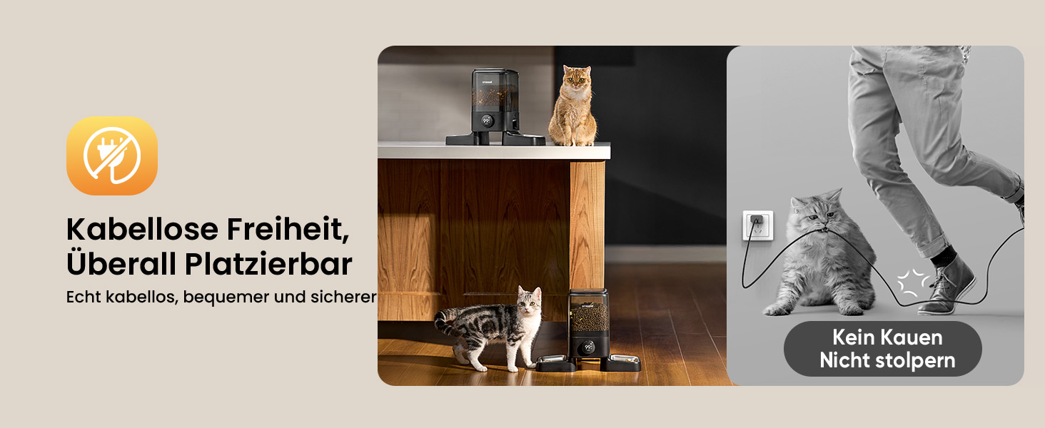 Автоматичний годівниця для котів Oneisall 5L з двома мисками, керування через додаток, Wi-Fi, PF10DAE