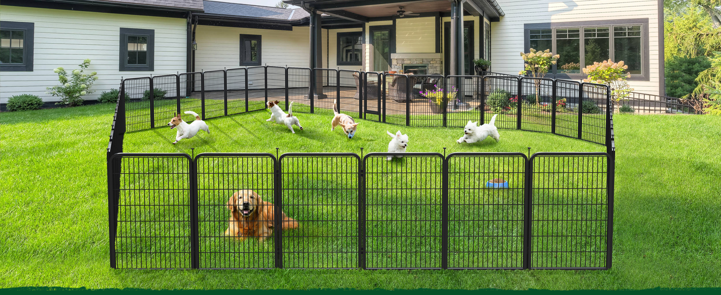 Вольєр для собак Yaheetech 8-секційний, 80 см, для квартири та саду, з'єднання з круглим головою, складаний, без інструментів (100 см висота)