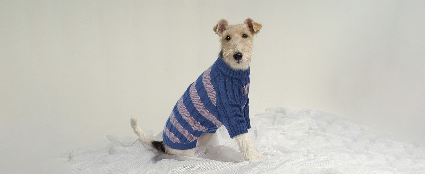 Теплий зимовий пуловер для собак маленьких порід з отвором для повідка, з малюнком 