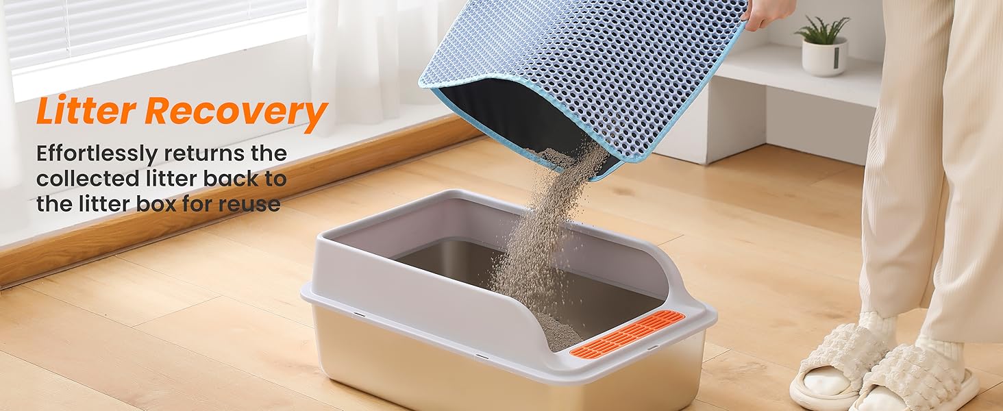 Килимок для котячого туалету Petinstinct, 116x66 см, блакитний, водонепроникний