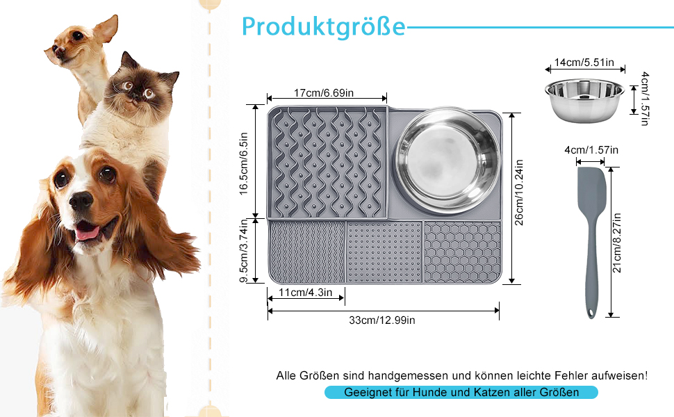 Шлека для собак Cooltto з лотком та шпателем: силіконова підстилка з присосками для купання, грумінгу та догляду за кігтями (сірий)