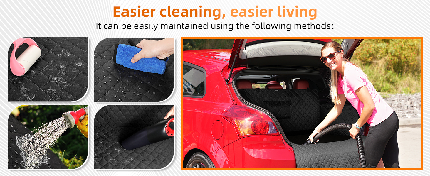 Захист для багажника автомобіля KYG для собак з неслизьким дном, захистом бокових панелей та краю завантаження, універсальний килимок для багажника, ковдра для собак в авто, водонепроникний та стійкий до подряпин 195 * 105 см (потовщений + 1 кишеня)