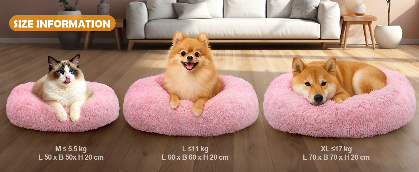 Крісло-ліжко для собак середніх та великих порід, котяче ліжко з плюшу, 70x70x20 см, рожеве