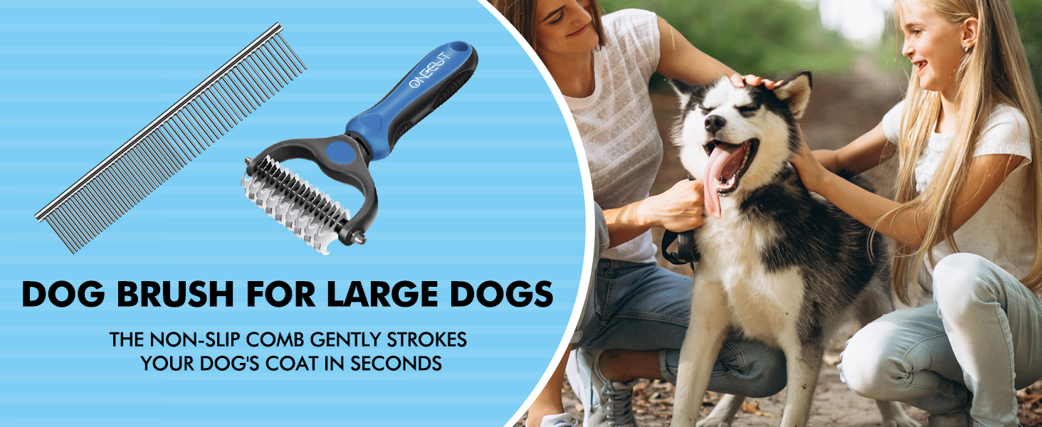 Гребінець для вичісування собак та котів OneCut - вичісування, розплутування, видалення ковтунів (червоний)