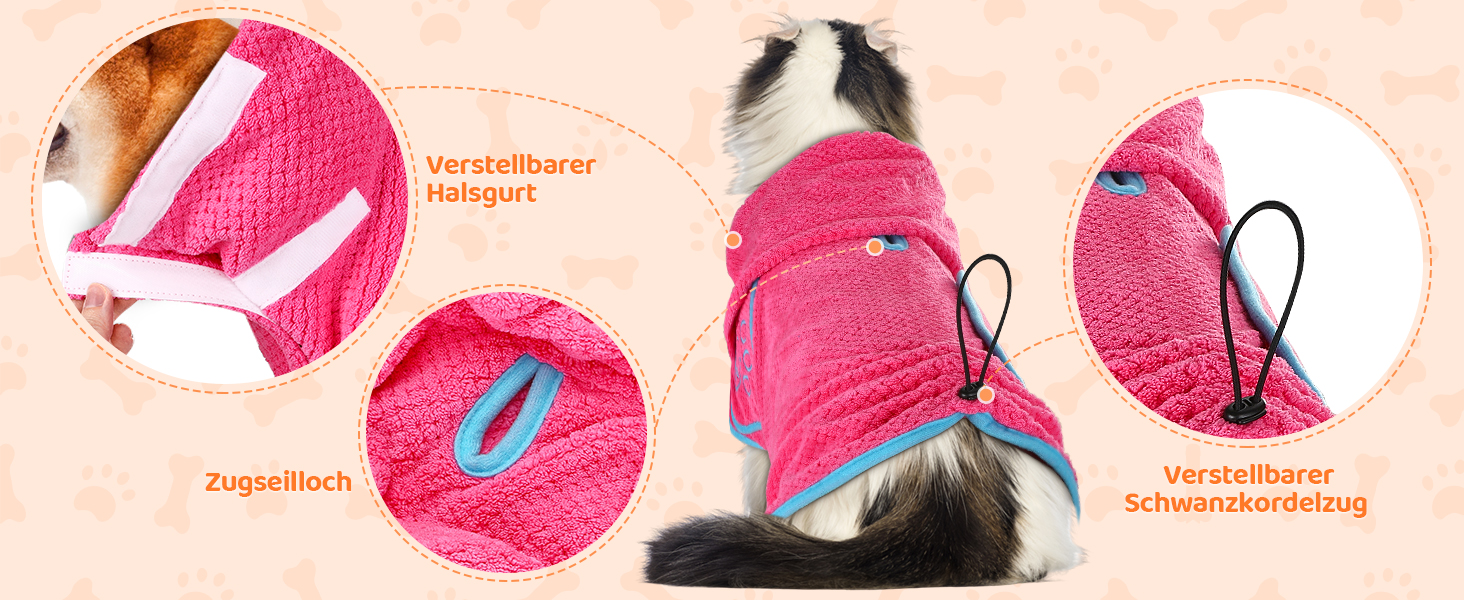 Рушник для собак SlowTon: суперпоглинаючий халат для висушування після купання, плавання, прогулянки. L, блакитний