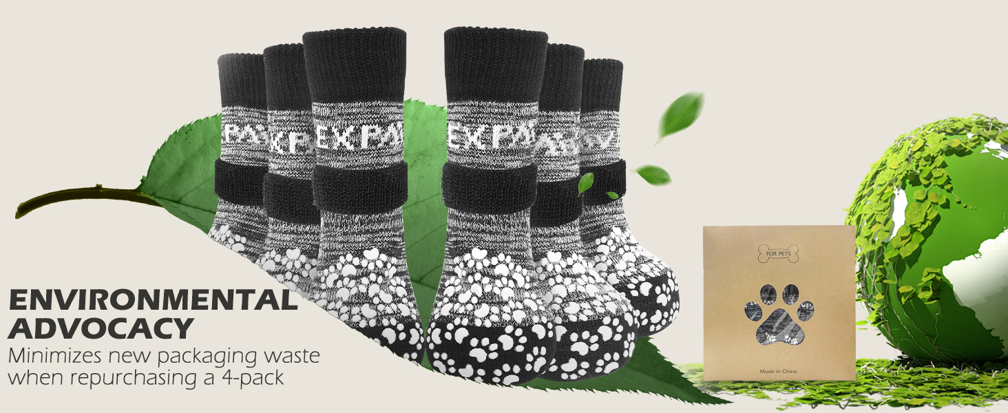 Шкарпетки для собак EXPAWLORER: антиковзаючі, захист лап, для гарячих доріг, контроль зчеплення, 6 шт. (X-small, Росаграу)