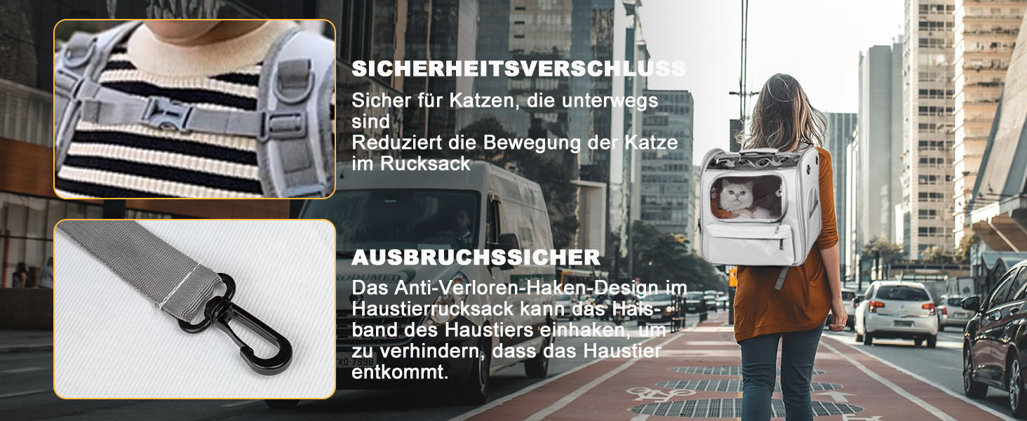 Розширюваний рюкзак для котів та маленьких собак Onebarleycorn, рюкзак-переноска для котів, сірий, до 8 кг