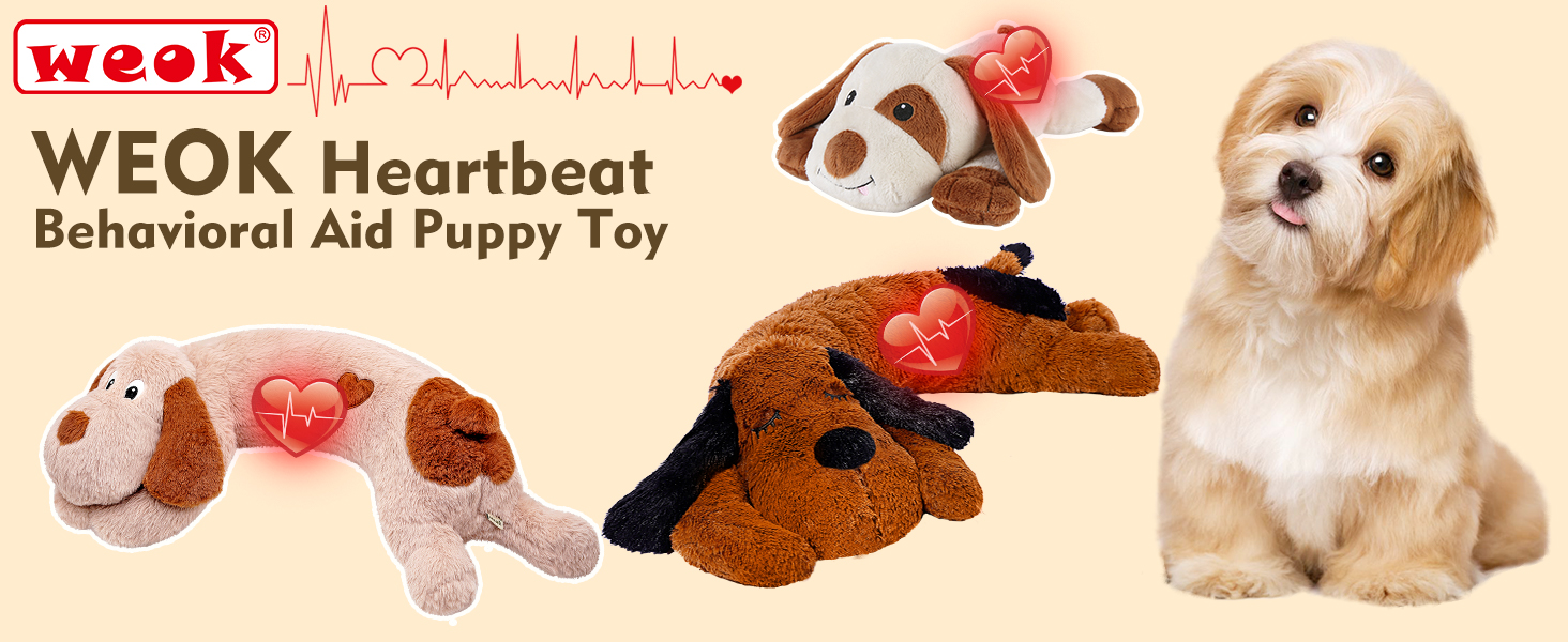 Іграшка-серце для собак WEOK - зручне м'яке ліжко, для зняття тривоги, заспокоююча допомога, допомога у сні, для середніх собак (Темно-коричневий)