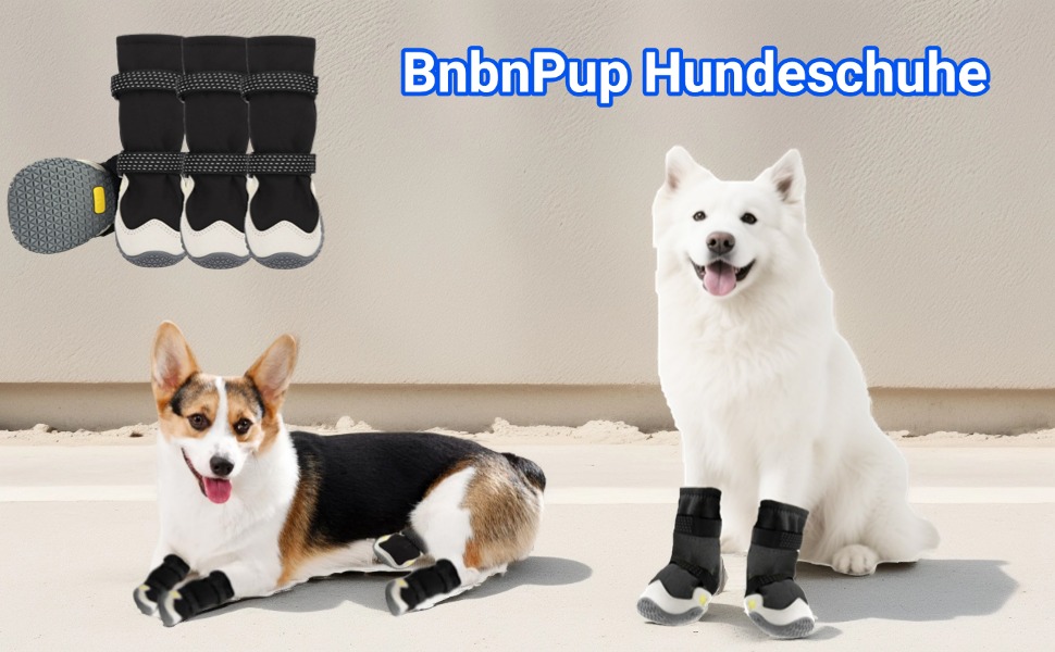 Чоботи для собак: захист подушечок лап [4 шт.], водонепроникні та дихаючі, з неслизькою підошвою та світловідбиваючим кріпленням. Підходять для малих, середніх та великих собак. Зручні чоботи для прогулянок на вулиці.