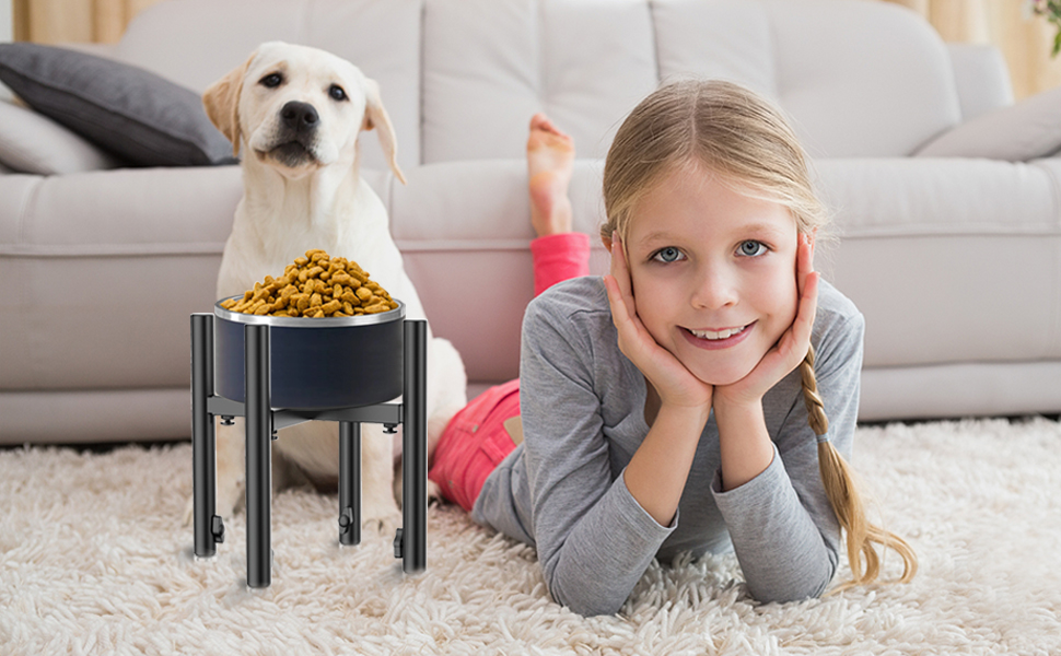 Підвищена підставка для миски для собак, регульована, висота 15-28 см, 4 положення, кріплення для годівниці для собак, для великих, середніх та малих собак