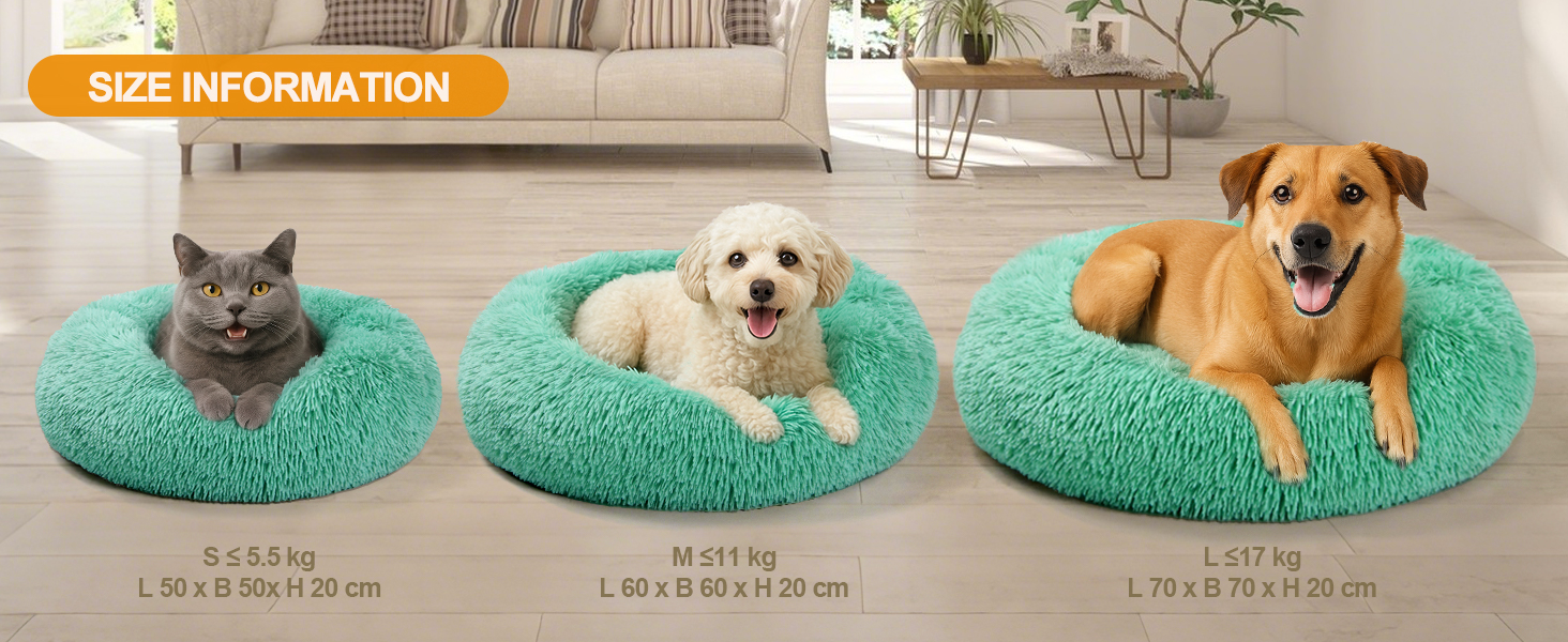 М'яке ліжко для собак та котів, зручне та тепле, антистрес, для маленьких та середніх порід, блакитне (50 см)