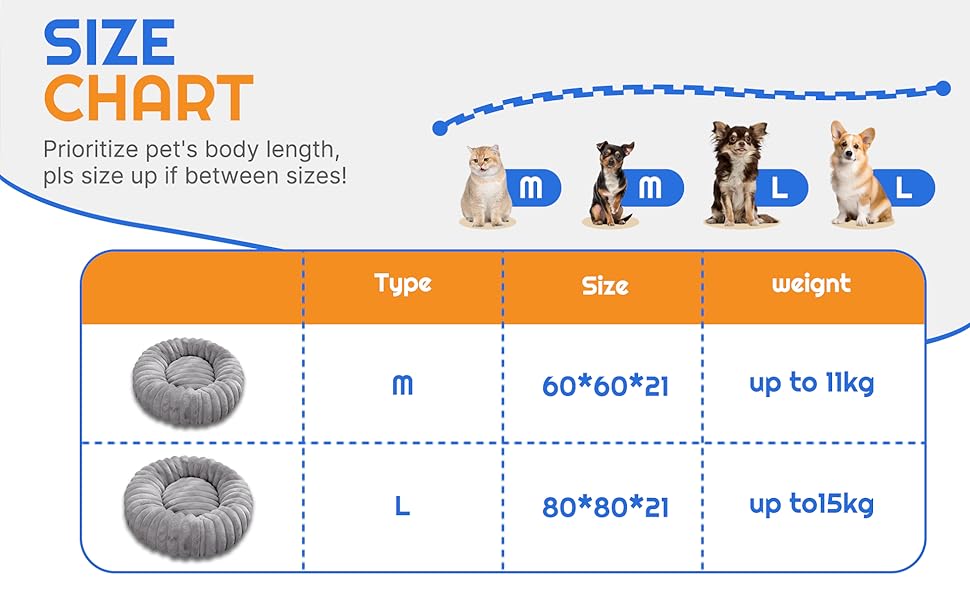 Крісло-лежанка для собак YAGE, 60 см, плюш, антистрес, ортопедичний килимок, підходить для котів, сірий колір, L-70 см